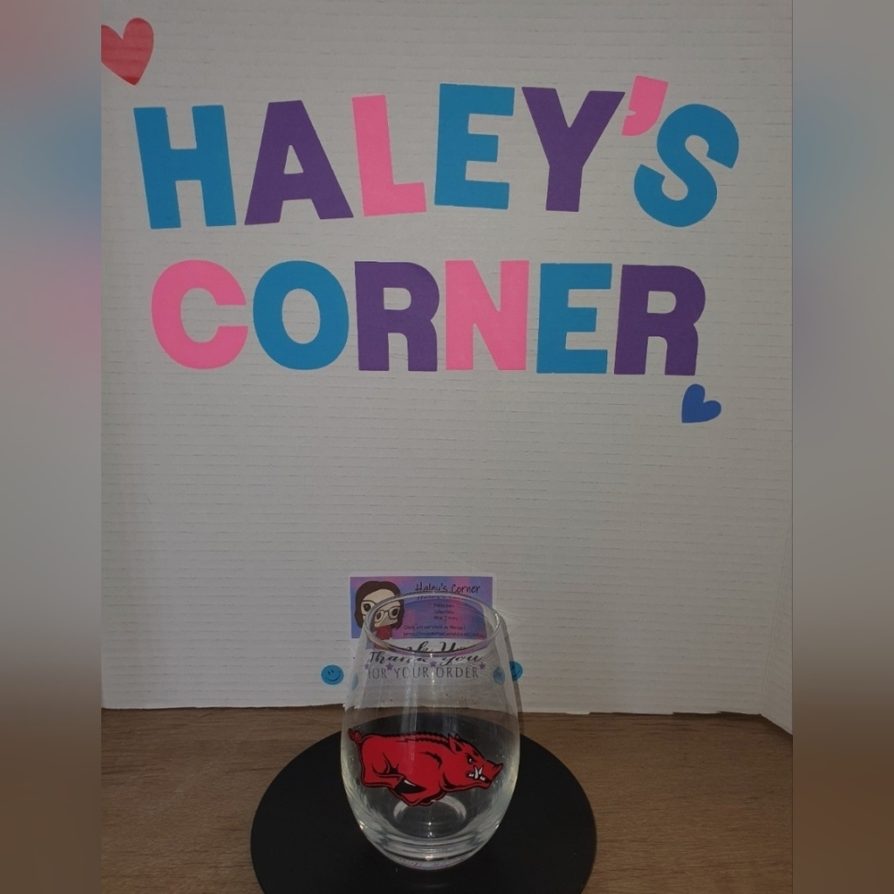 Arkansas Razorbacks 15 ozStemless Wine Glass